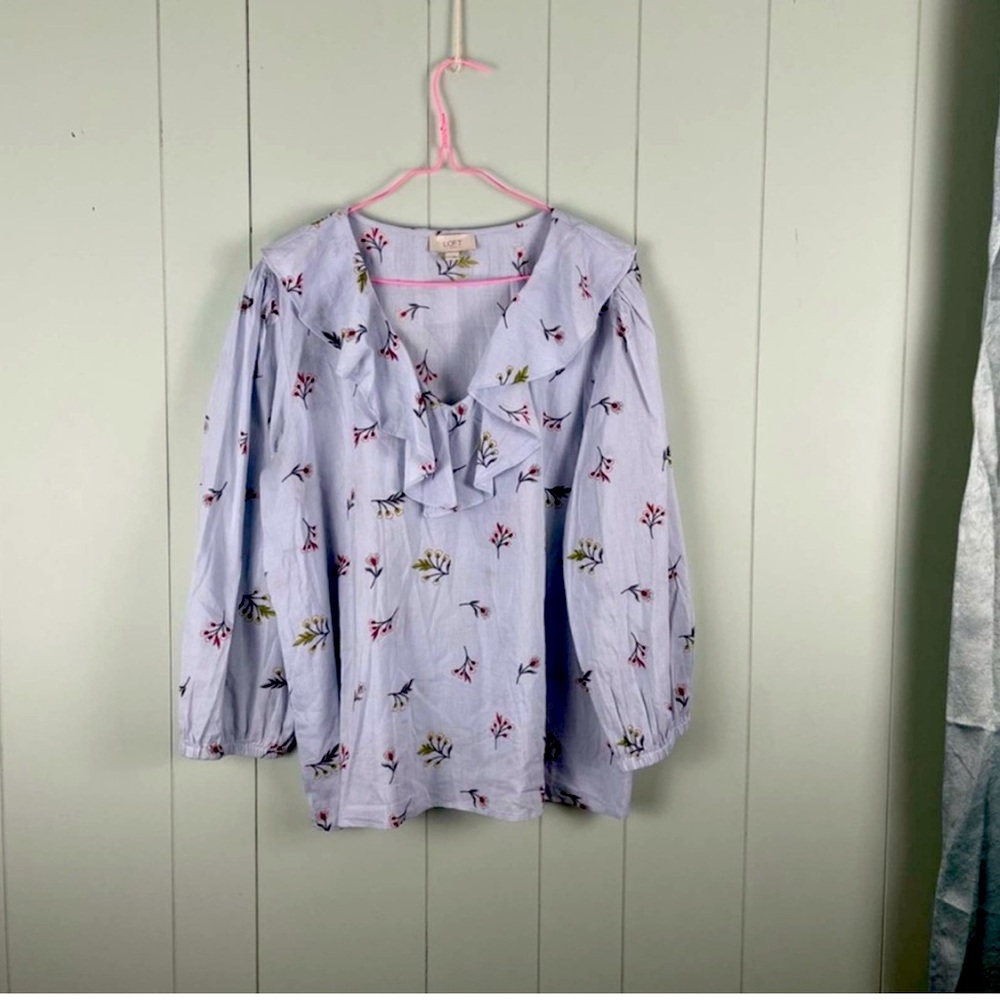 LOFT floral cottagecore blouse